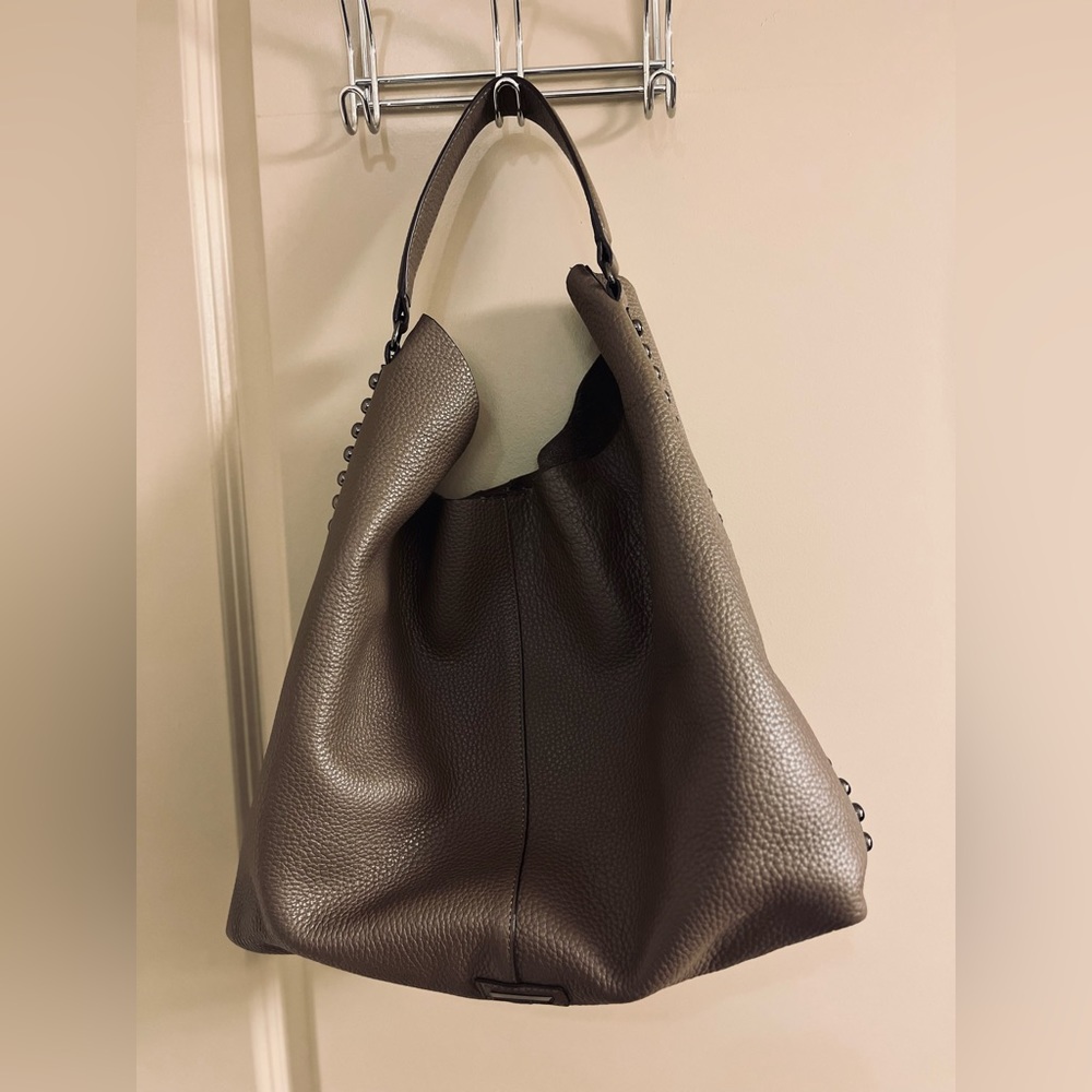 Rebecca Minkoff Leather Stud Embellished Shoulder Bag, Mushroom Color